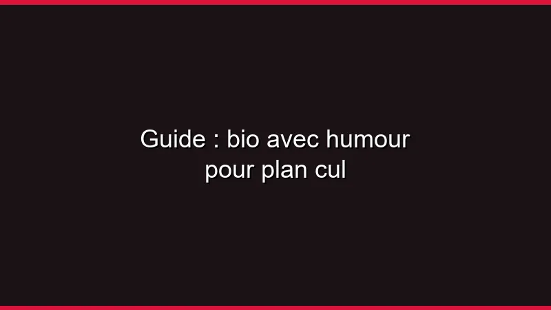 Guide : bio avec humour pour plan cul